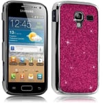 Etui Coque Rigide Pour Samsung Galaxy Ace 2 Style Paillette Couleur Rose Fushia