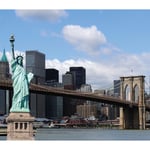 Ag Art - New York, rideau imprimés Statue de la liberté, pont de Brooklyn et building 180x160 cm, 2 parts