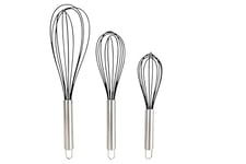 Zenker Set of 3 Silicone Whisks, Round Stainless Steel Handle & Flexible Non-Stick Anti-Scratch Function Head, Manual Egg Whisk, Baking Whisk, Balloon Whisks, Whisking Beating & Stirring