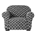 SU SUBRTEX 1 Housse de canapé Extensible Douce et Lavable avec Motif Nuage - Protection de Meubles pour Enfants et Chiens (Chaise, Gris)