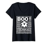 Womens Boo! Code Error 404 - Fright Not Found Funny Coder Halloween V-Neck T-Shirt