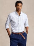 Polo Ralph Lauren Stripe Oxford Shirt, White Blue