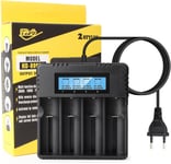 Chargeur Accu 18650, LCD Chargeur de Piles, Chargeur Piles Rechargeable, Chargeur Rapide 18650, Chargeur de Batterie 18650, pour 3.7V 26500/14500/16340/26700 Lithium.[G1415]