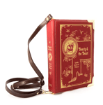 Cross Body Shoulder Handbag Well Read Book Dust Bag Beauty and the Beast Red Fun