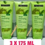 Freeman Body Deep Cleansing Body Sugar Scrub Detox  Green Tea 3x175ml