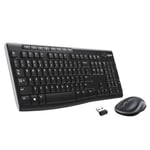 Logitech MK270 Combo Clavier et Souris sans Fil pour Windows, Clavier Suisse QWERTZ - Noir