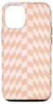 Coque pour iPhone 12/12 Pro Motif damier classique ondulé rose