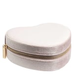 DARK Velvet Heart Jewellery Box Sparkled Pale Rose