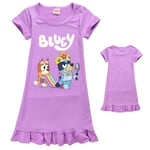 5-12 år Kids Bingo Bluey Pyjamas Flickor Pyjamas Klänning Pyjamas Nattklänning Klänningar Gåvor Purple 9-10Years