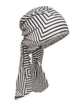 Lindex Scarf Headscarf Striped Satin Svart