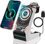 Chargeur Induction 3 En 1,Chargeur Sans Fil Pour Iphone 15 14 13 12 Pro Max Xiaomi Google, Rapide Induction Chargeur Pour Apple Watch Série, Station De Charge Airpods 2/3/Pro (Blanc).[F2901]