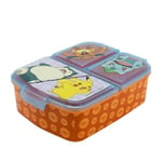 My sweety pop - Boîte à goûter - Lunch box - Pour enfant - Crèche - Maternelle - Ecole - Vacances - Repas – 19.5 cm - Idée Cadeau – 3 compartiments - Pokémon - Garçon - Orange