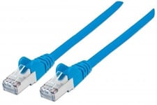 Intellinet Network Patch Cable, Cat7 Cable/Cat6A Plugs, 3m, Blue, Copper, S/FTP, LSOH / LSZH, PVC, RJ45, Gold Plated Contacts, Snagless, Booted, Lifetime Warranty, Polybag - Câble réseau - RJ-45...