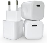 20w Chargeur Rapide Usb C [Paquet De 3] Chargeur Usbc Chargeur Typec Compatible Avec Iphone14/13/13mini/13pro/13pro Max/12/11,Pixel,Ipad,Airpods,Apple Watch Series Usbc Alimentation Adaptateur