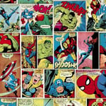 Muriva - Marvel Comic Strip Superhero Spiderman Hulk Wallpaper - Multi - 159501