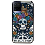 Coque noire pour Y21 Y21S et Y33S tete de mort drama queen