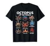 Octopus of the World Educational Marine Life Art T-Shirt