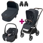 Maxi Cosi Pack poussette trio Léona 2 + pebble pro nacelle essential graphite