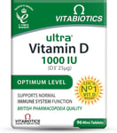 Vitabiotics Ultra Vitamin D 1000IU - 96 mini Tablets | Optimum level 25mcg