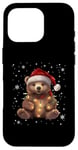 Coque pour iPhone 16 Pro Ours de Noël Lumières de Noël Père Noël Ours en peluche Noël