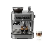 Philips Barista Brew Machine à Espresso Semi Automatique - Espresso simple et double + bouton Americano, réservoir à grains de 250g, guidage intuitif, tassage calibré, métal argenté (PSA3218/01)