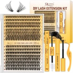 Individual Lash Kit 320 Pcs, Waterproof Bond & Seal, DIY Applicator & Glue Remov