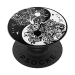 Symbole yin yang bonsaï japonais arbre de vie jardin zen PopSockets PopGrip Interchangeable