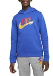 NIKE B NSW SI FLC PO Hoodie BB, Game Royal Blue/White/Grey - S