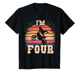 Youth Motocross 4 Year Old Birthday Boy 4th Dirt Bike Birthday T-Shirt