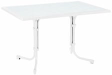 BEST 26531200 Primo Table Pliante carrée à Pieds en Ciseaux Blanc 120 x 80 cm