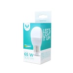 LED-lampe E27, G45, 10W, 230V, 6000K, keramik, kølig hvid