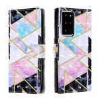 KM-WEN® Case for Samsung Galaxy Note20 Ultra N985F (6.9 Inch) 3D Design Marble Pattern Magnetic Closure PU Leather Wallet Case Flip Cover Case Bag with Stand Protective Cover Color-9