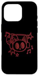 Coque pour iPhone 16 Pro Y2K 90s Cat porte un casque d'écoute et entend de la musique