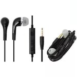 IN EAR EARPHONES, JACK WITH BUILT IN MICROPHONE (BLACK) COMPATIBLE WITH GALAXY