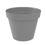 Pot rond Toscane - EDA Plastique - Ø15cm - 1.6L - Gris béton