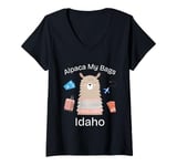 Womens Alpaca My Bags Vacation Travel Outfit Idaho V-Neck T-Shirt