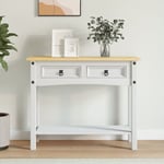 Console Table d'appoint - Meuble d'entrée Gamme Corona Pin mexicain Blanc 90x34,5x73 cm BV646839