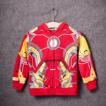 Barn Superhjälte Kostymer Vinter Hoodie Sweatshirt Kläder Iron Man 130