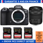 Canon EOS R6 Mark II + RF 15-30mm f/4.5-6.3 IS STM + 3 SanDisk 64GB Extreme PRO UHS-II SDXC 300 MB/s + Ebook '20 Techniques pour Réussir vos Photos' - Appareil Photo Hybride