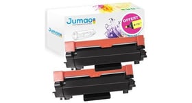 2 toner compatibles pour brother mfc-l2710dn l2710dw l2730dw l2750dw, type jumao noir