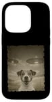 Coque pour iPhone 14 Pro Jack Russell Chien Selfie Vieux Téléphone Photo Drôle Observation OVNI