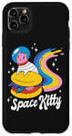 Coque pour iPhone 11 Pro Max Cute Space Kitty Astronaute Cheeseburger Rainbow Retro Sci-Fi