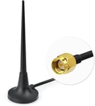 Antenne 4g Antenne WiFi Exterieur SMA Mâle Adaptateur 2,4 GHz sans Fil 3.5dbi avec Base Magnétique avec 300CM R174 Câble pour GPS GSM 2G 3G 4G Routeur WiFi UMTS ZTE