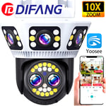 8K 12MP Wifi Camera Outdoor Three Screen CCTV 10X Zoom Body Detection Mini Secur