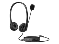 Hp G2 - Headset - På Örat - Kabelansluten - Usb - Skuggsvart - För Hp 245 G9, 256 G8, 25X G9, 34, 470 G9  Elitebook 1040 G9, 65X G9  Probook 44X G9, 45X G9