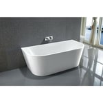 Baignoire îlot murale design acrylique pour salle de bain, isolation thermique - Blanc - 170x80x58cm - nova - Options au choixSans robinet mitigeur,