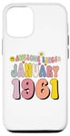 Coque pour iPhone 12/12 Pro Awesome Since January 1961 64 Years Old 64th Birthday