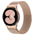 ABOVEACC Bracelet en acier inoxydable sans lacune compatible avec Samsung Galaxy Watch 5/Watch 5 Pro/Galaxy Watch 4 40 mm 44 mm/Galaxy Watch 4 Classic 42 mm 46 mm, Bracelets en maille métallique pour homme/femme, or rose