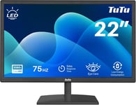 Écran Pc 22 Pouces Bureautique Full Hd Led 75Hz Moniteur Pc Vga Hdmi Écran Ordinateur De Bureau 5Ms Soin Des Yeux Anti-Scintillement Travail