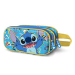 Disney Lilo et Stitch Hello-Trousse 3D Double, Bleu, 22 x 9,5 cm